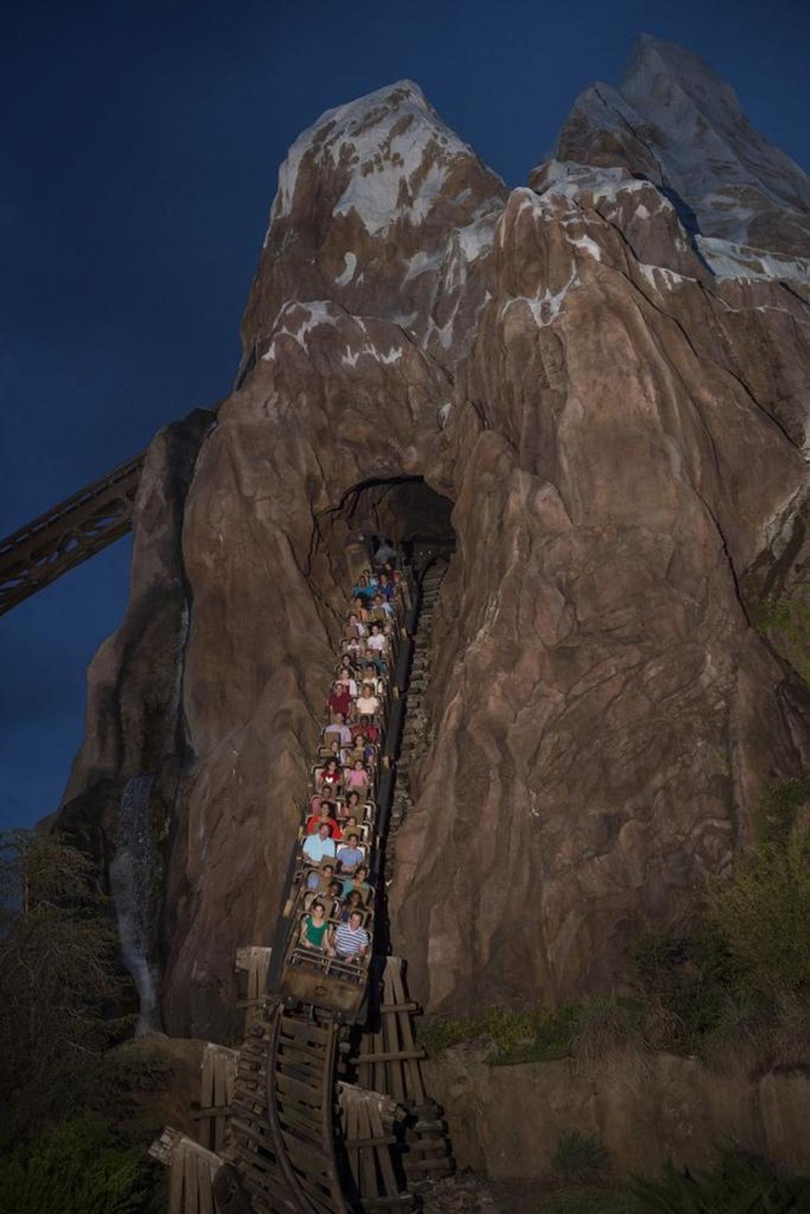 The thrills on Expedition Everest are even more intense at night — and sometimes in total darkness — than they are in daylight.