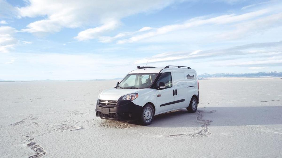 Basecamper Vans offers two types of vehicles that sleep two to five people. The larger version resembles a cozy apartment, with a built-in kitchen that includes a refrigerator, propane stove, heater, LED lighting and bedding.