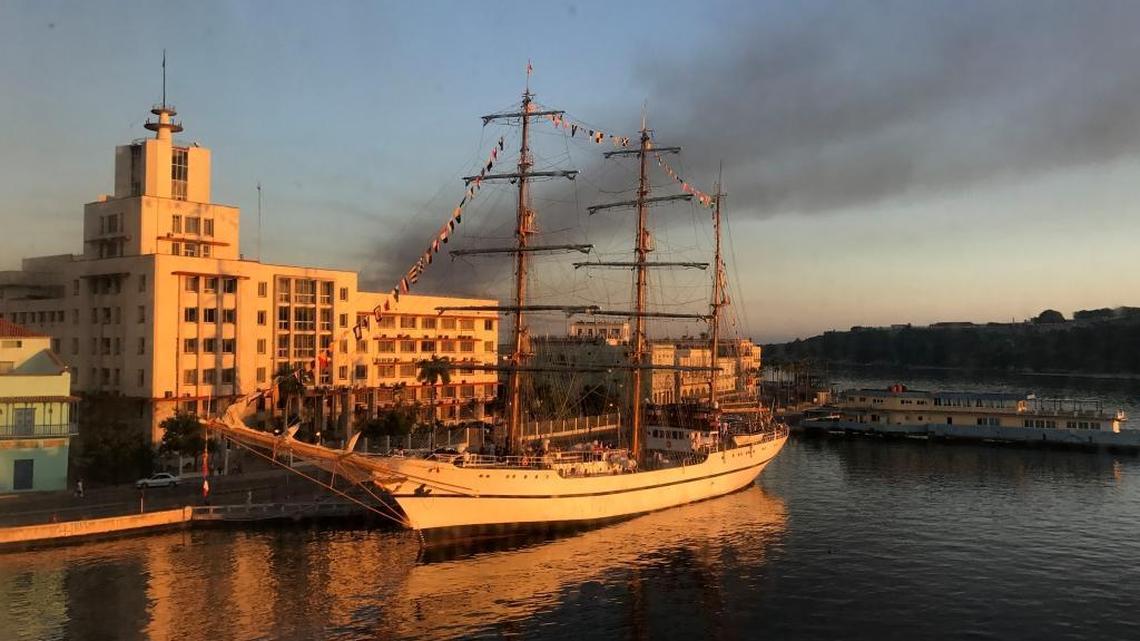 Coming into Havana's harbor at dawn.