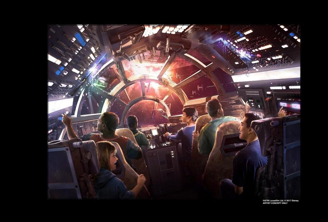 One of the new rides in Star Wars: Galaxy’s Edge will turn guests into flight crew members on the Millennium Falcon.