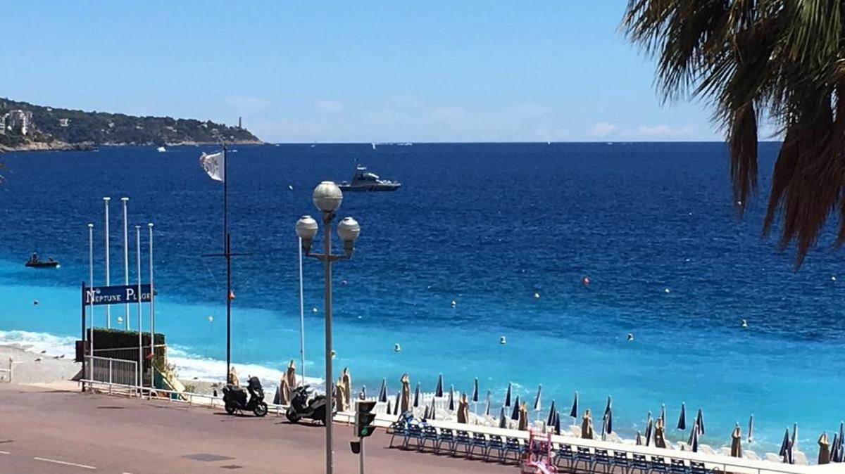 The empty beach next to the famed Promenade des Anglais, scene of the truck attack, in Nice, France, on Thursday.
