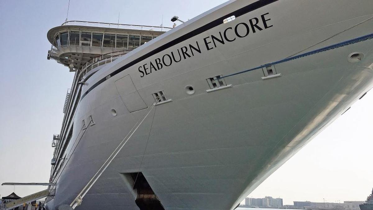 Seabourn Encore, docked in Abu Dhabi, United Arab Emirates