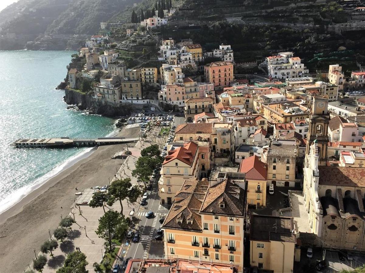 Our Minori, Italy, seaside apartment, first building in the center.