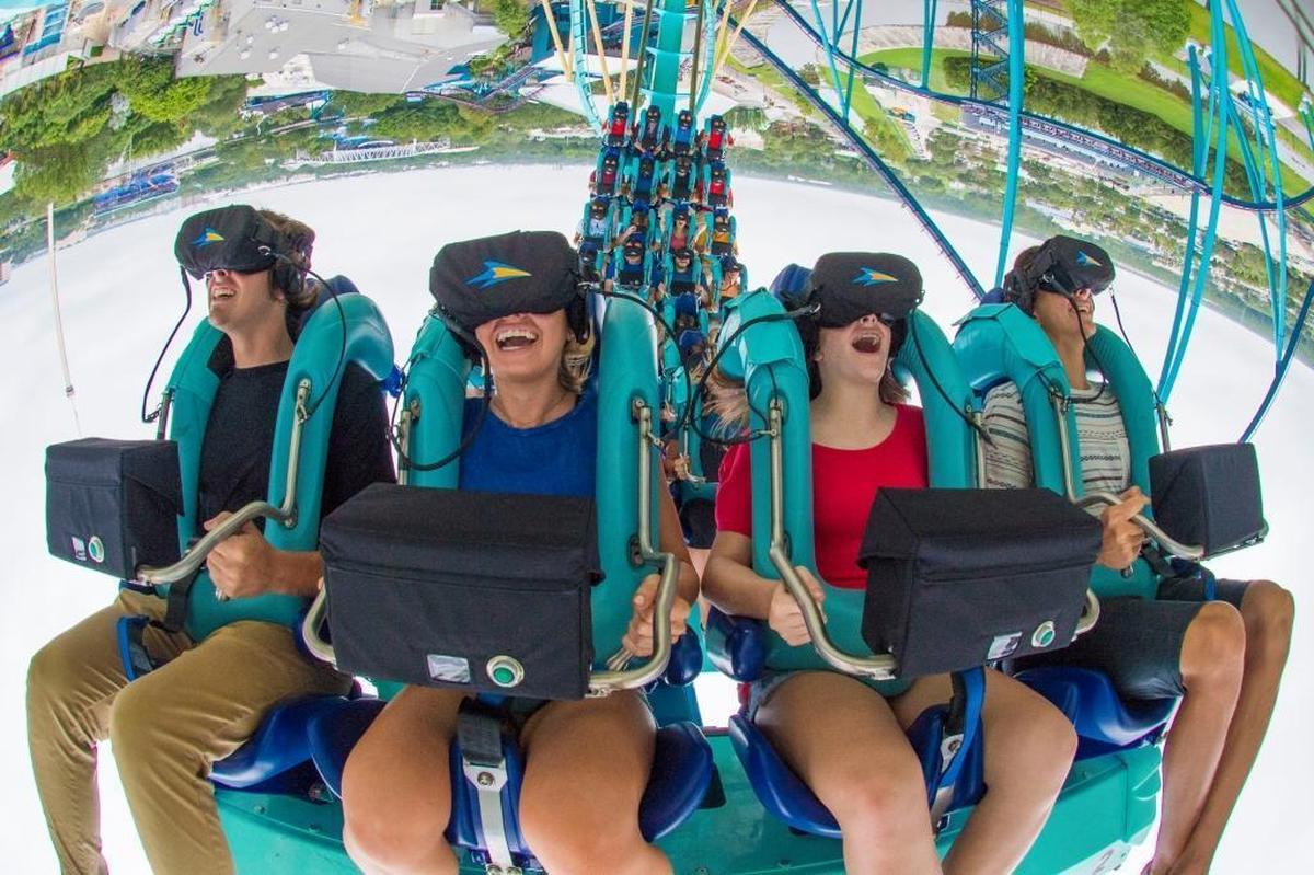 The virtual reality headsets have been removed from Kraken because of issues with the equipment, but the roller coaster continues to run as it originally did while the park tries to sort out the problem.