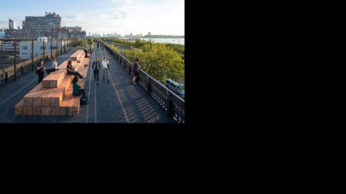 <cutline_leadin>Elevated view:</cutline_leadin> The third and final transformation of a former elevated railway into a linear park, called High Line at the Rail Yards, opened Sept. 21 and extended the park north to West 34th Street.