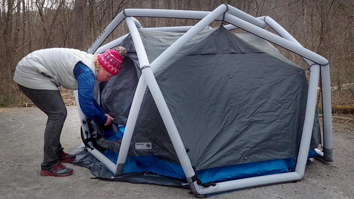 Carol Backstrom, the author’s camping companion, declared the Cave geodesic dome from Heimplanet the ‘easiest tent ever.’
