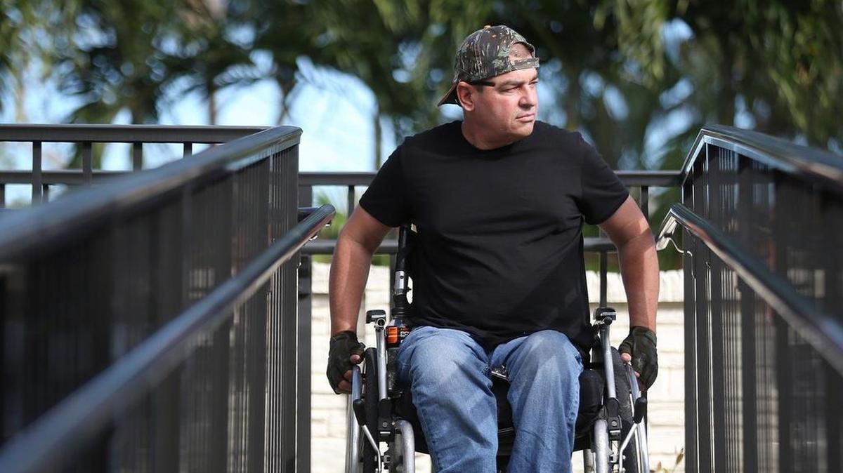 Osmel Pimienta Morales broke his back and was left a paraplegic after a motorcycle accident. Shortly after, he got hepatitis C, likely from a blood transfusion, doctors say.