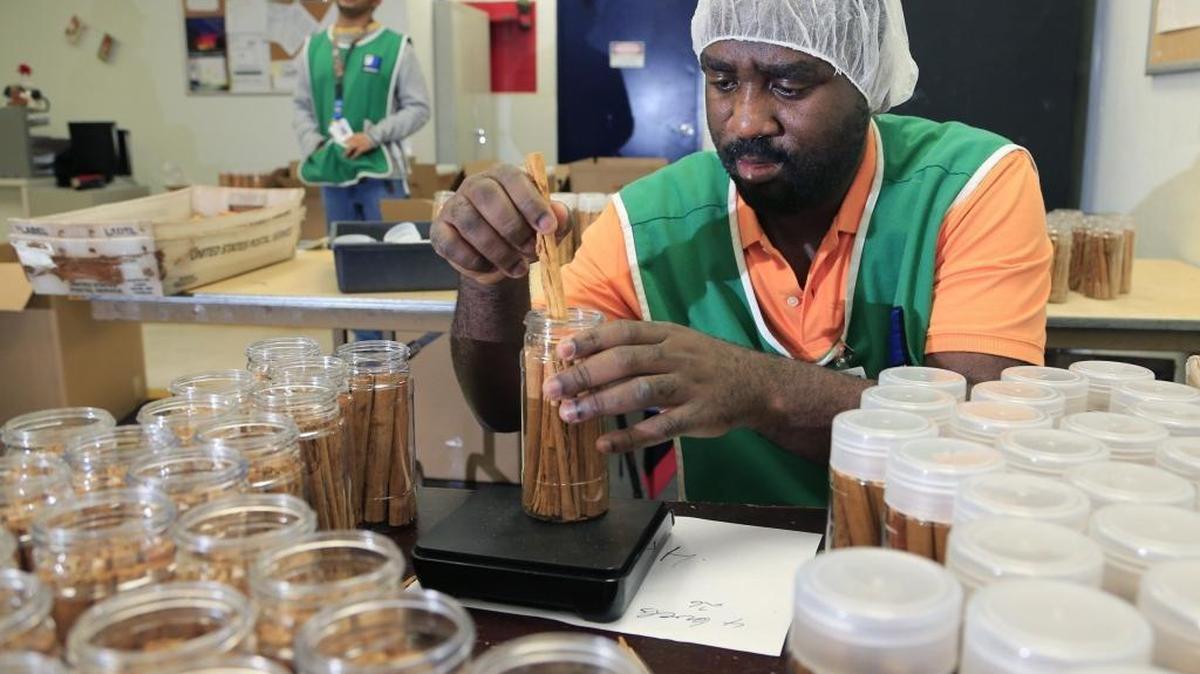 Dib Riva Keli Bouquet, 26, has a dream: to get tickets to a Miami Heat game so he can see his favorite players in person. Keli has a learning disability, grew up in foster care and is seen here working at Goodwill Industries in Miami.