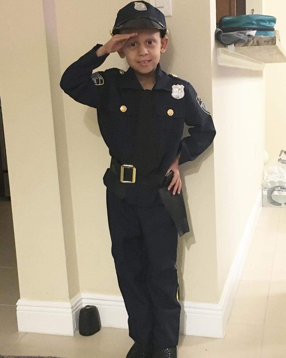 Danna in her Halloween costume in 2017. She dreams of becoming a police officer when she grows up.