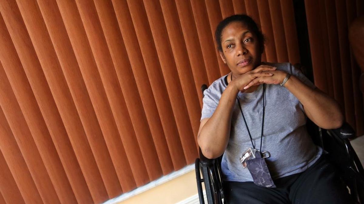 Ireland D’Metayer has multiple medical problems including the residual effects of a stroke and thrombosis. She is unable to walk and uses a wheelchair inside her home.