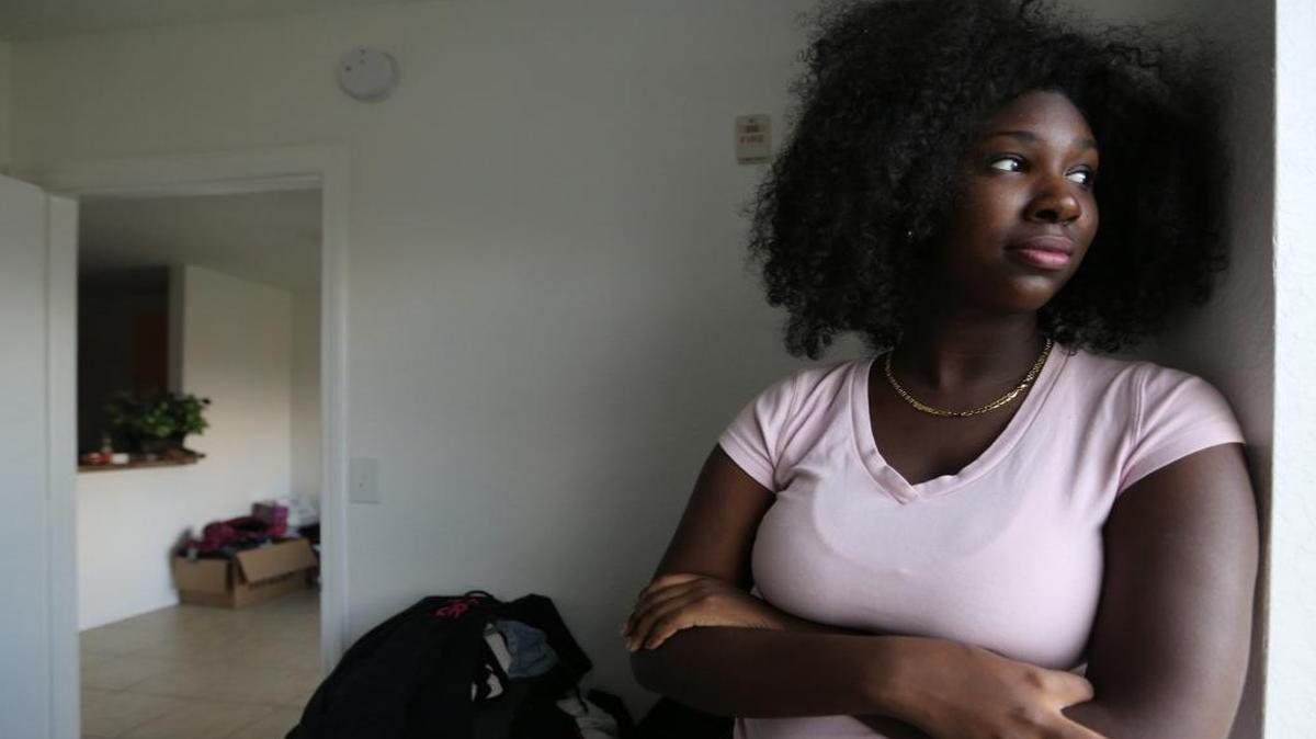 Gabrielle Joseph, 18, in her Fort Lauderdale apartment on Nov. 25.