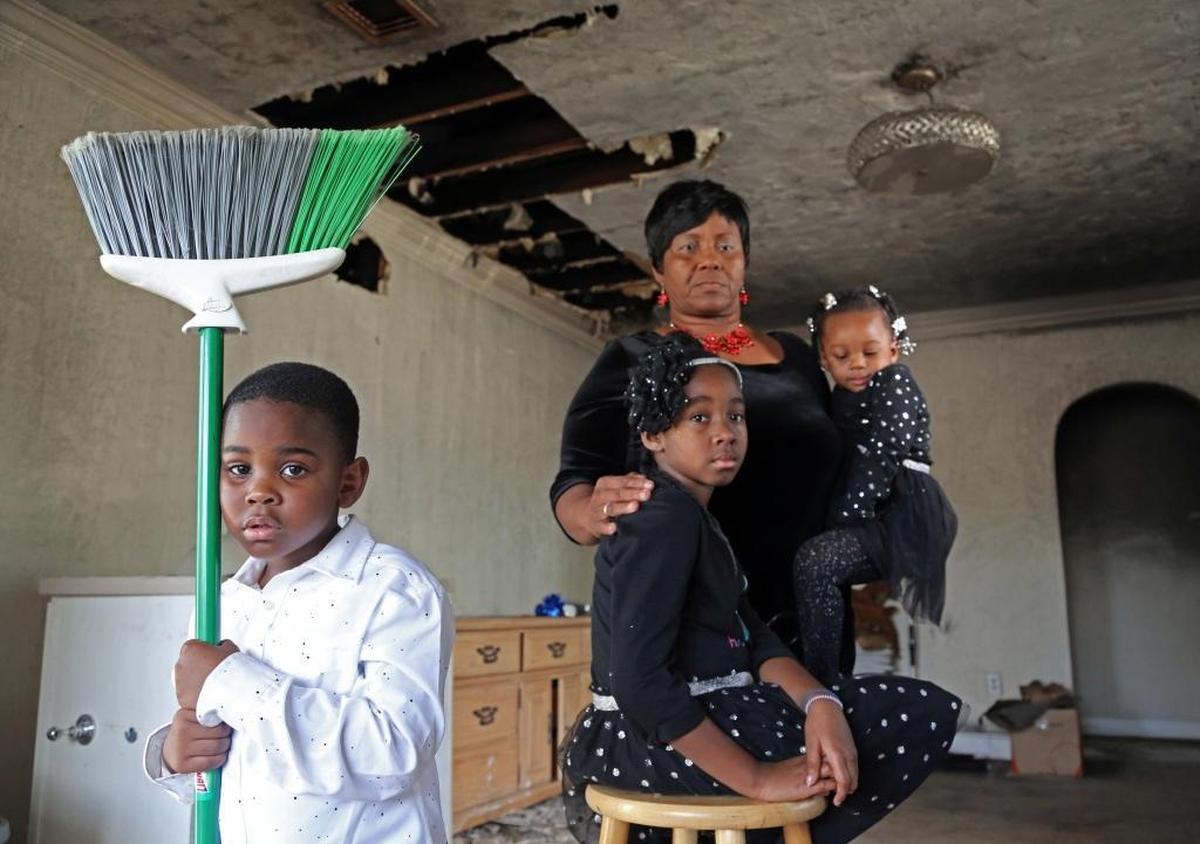 Melissa Allen, a grandmother of three young children — Josiah Hyman, left, 5, Alnah Roberts, 8, and Aliyah Hyman, 2, right — needs some financial help after a fire burned down her home and took most of her belongings with it.