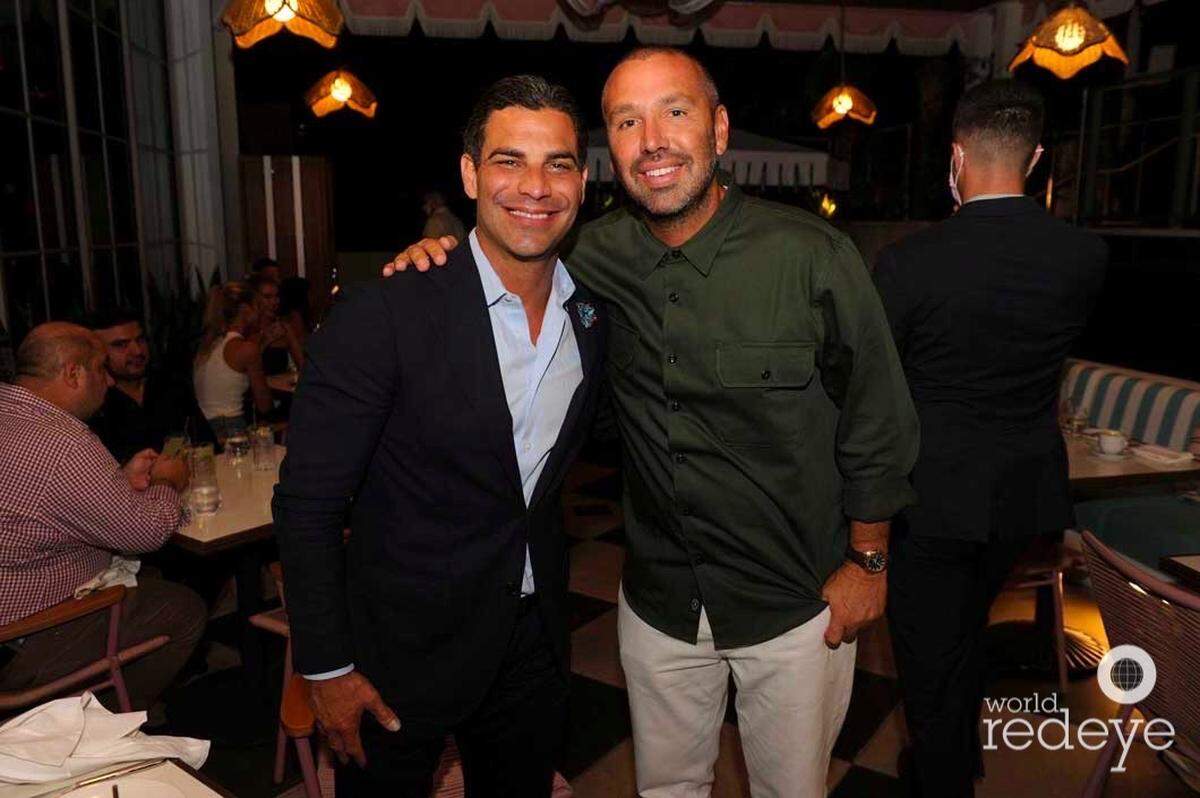 Mayor Suarez and local businessman Alex Piriz