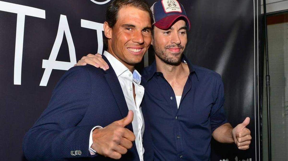 Rafael NAdal y Enrique Iglesias el día de la inauguración de El Tatel en Miami.