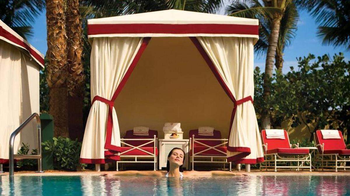 Poolside at the Acqualina Resort & Spa, a Forbes Five Star and AAA Five Diamond hotel in Sunny Isles Beach.