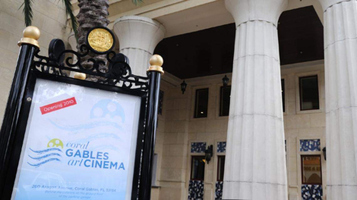 The front of Coral Gables Art Cinema on Aragon Avenue.