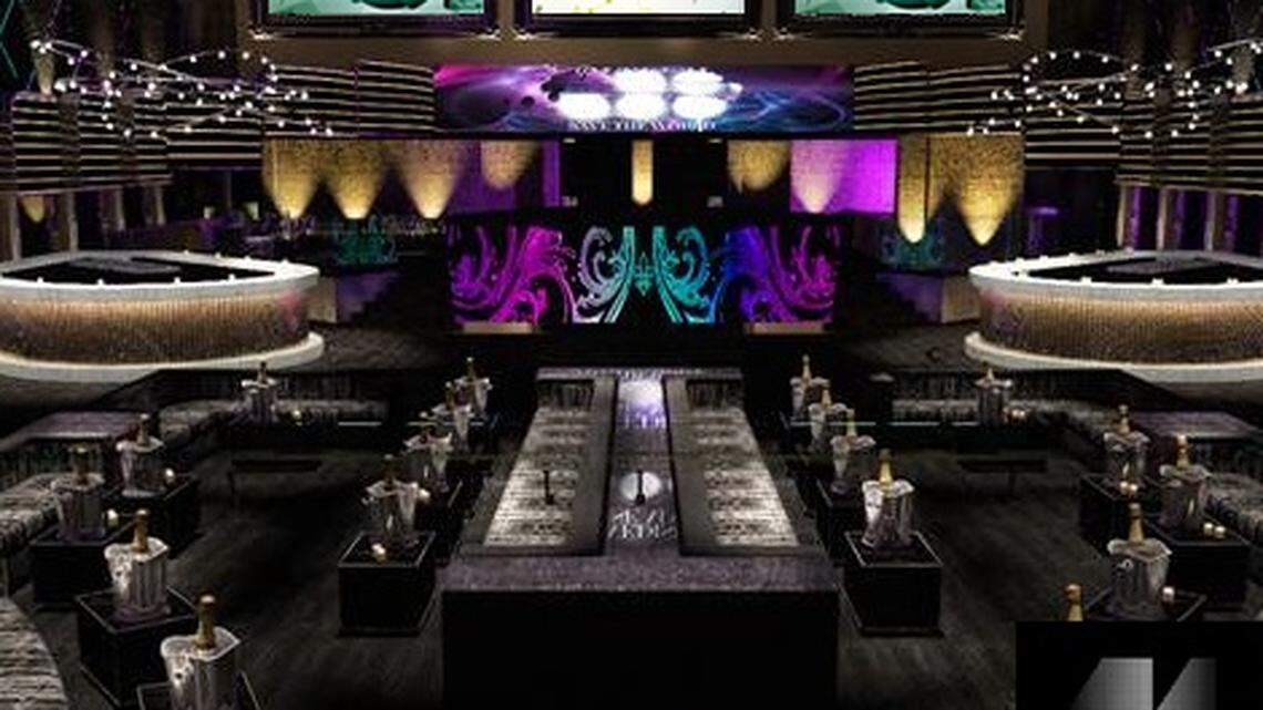 A rendering of the new Mansion, with the view from the stage looking at the relocated DJ booth.