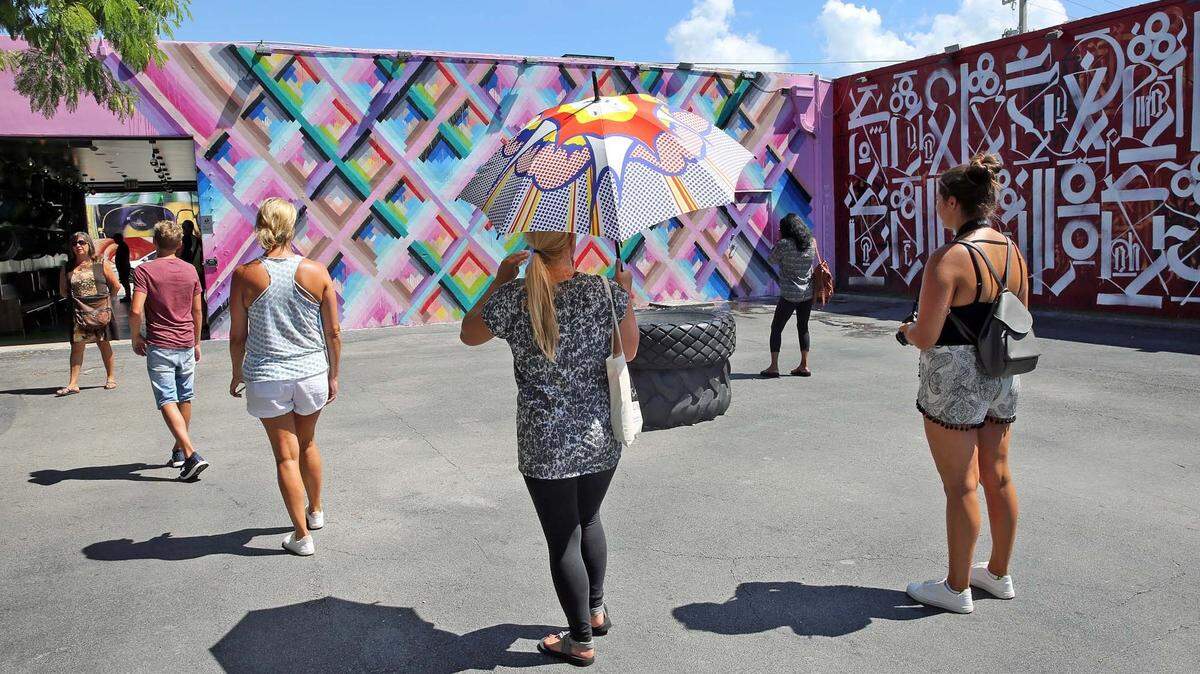 Tourist visit Wynwood Walls on Tuesday August 23, 2016.