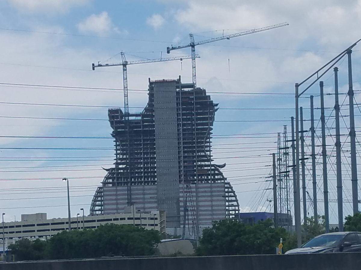 Here it is from the Turnpike. No, we weren't driving when we took this photo. Why do you ask?