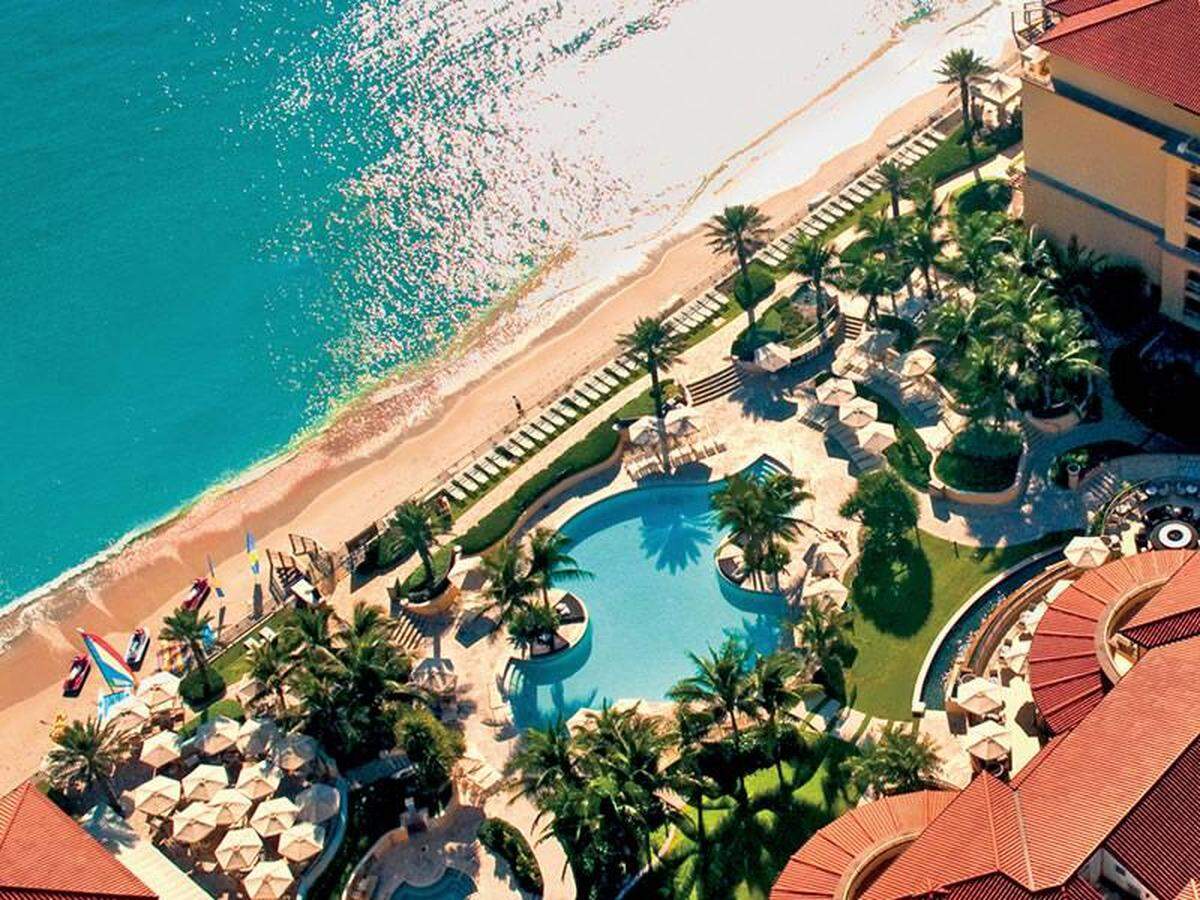 A bird's eye view of the poolscape at Eau Palm Beach.