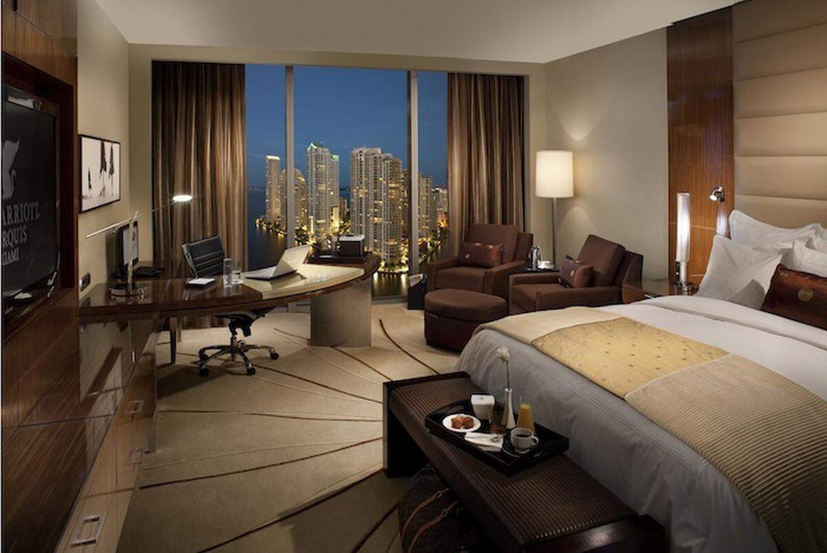 A luxurious suite at the JW Marriott Marquis.