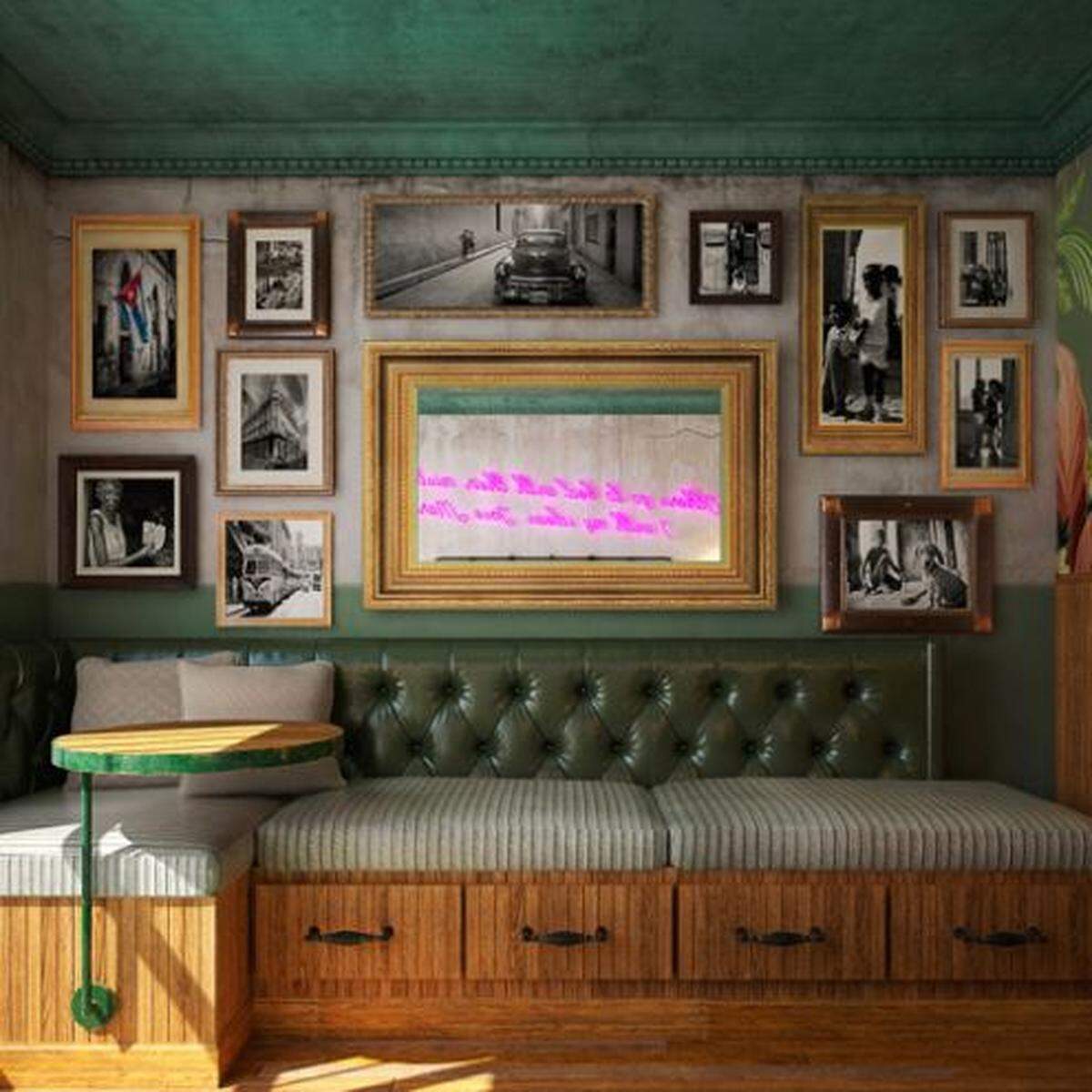Framed vintage photographs from Cuba decorate the common spaces at the forthcoming Tower Hotel