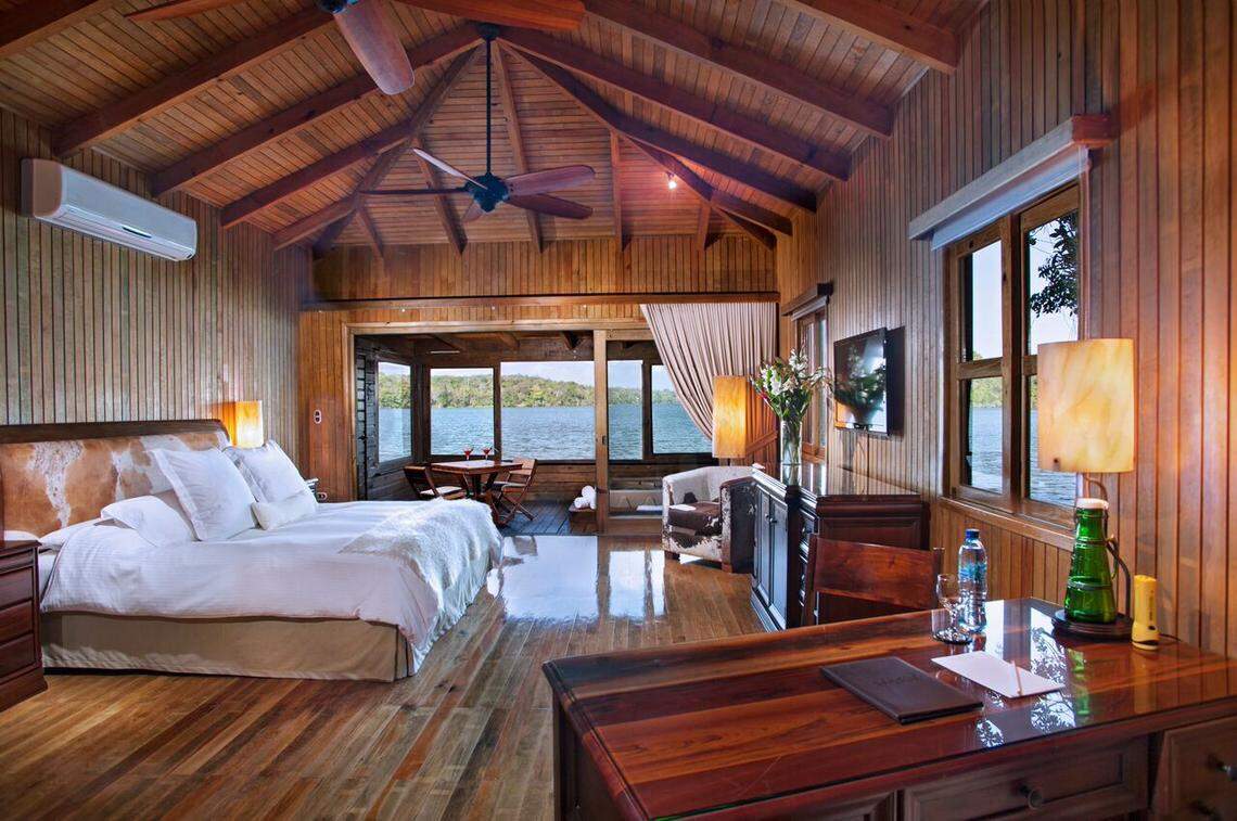 Inside a lagoon front bungalow at Las Lagunas.