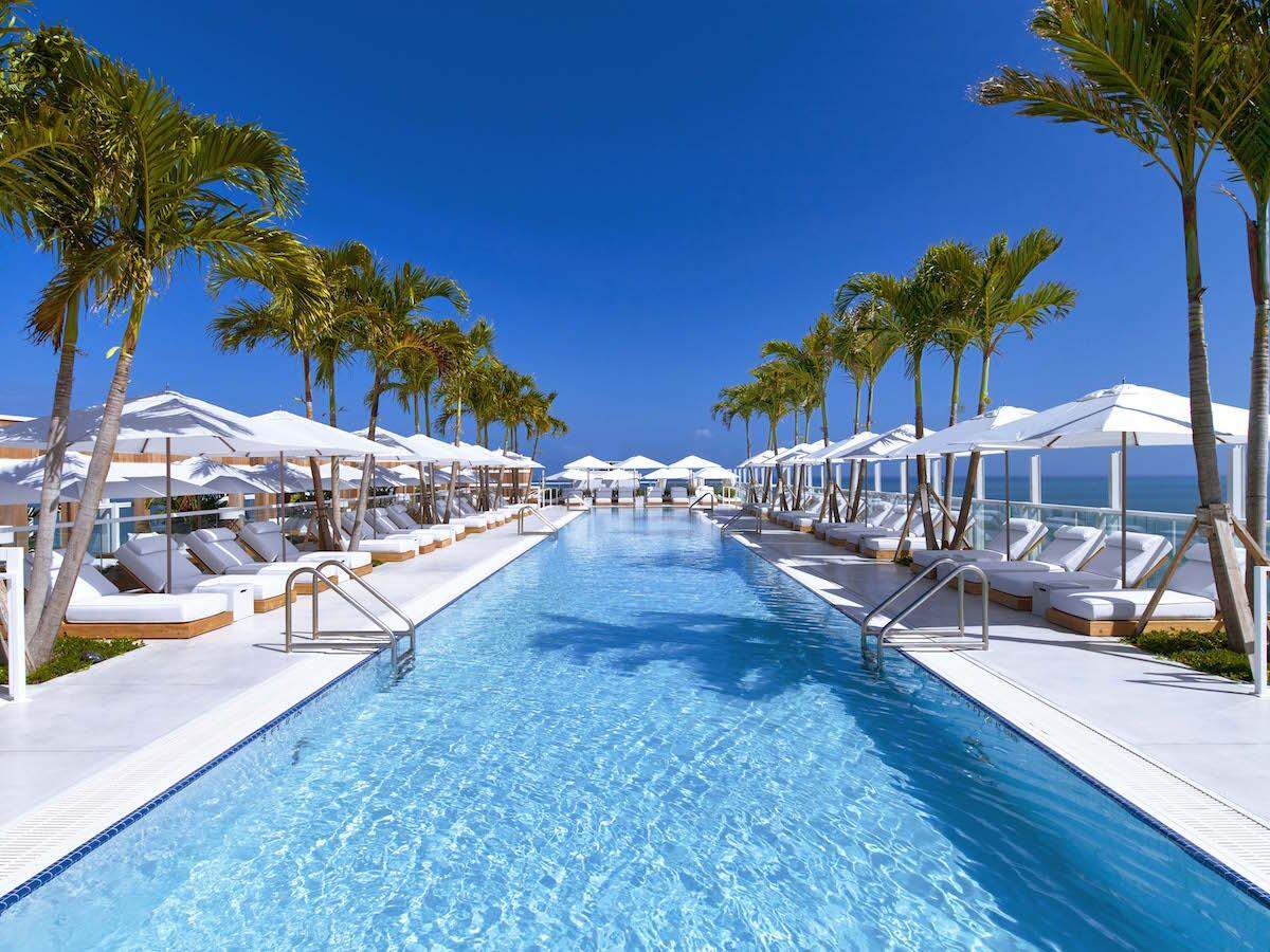 1 Hotel's rooftop pool boasts some of the best views on the beach.