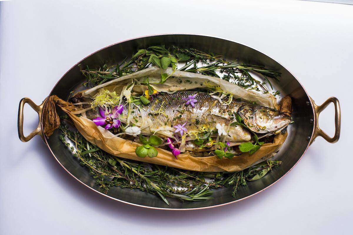 The sea bream branzino at Atlantikós