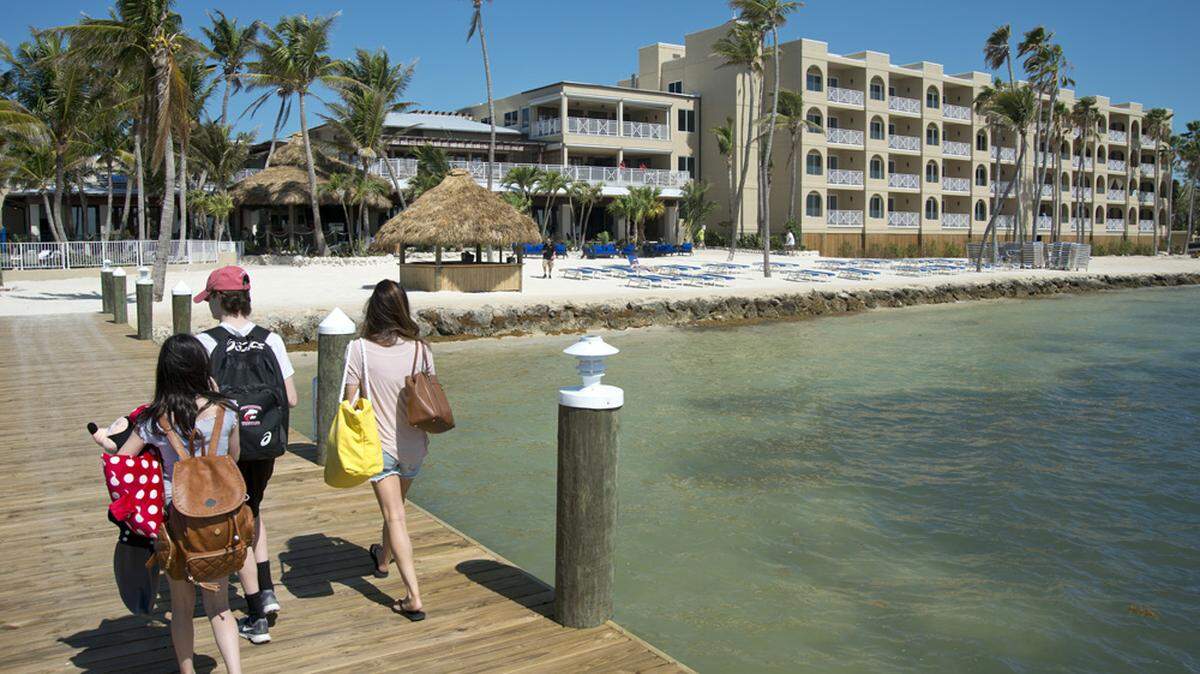 Guests at Cheeca Lodge Resort & Spa walk on a new 525-foot-long pier.