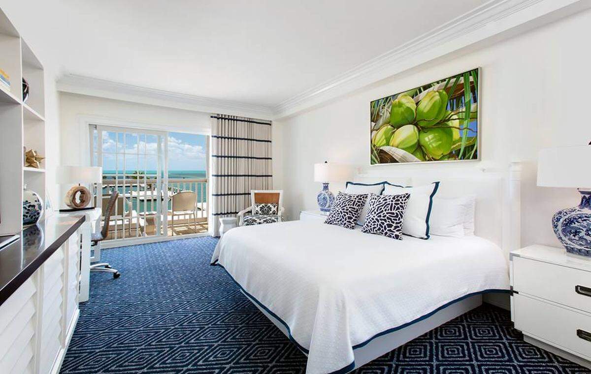 A guest room at the brand new Ocean's Edge Hotel &amp; Marina on Stock Island.
