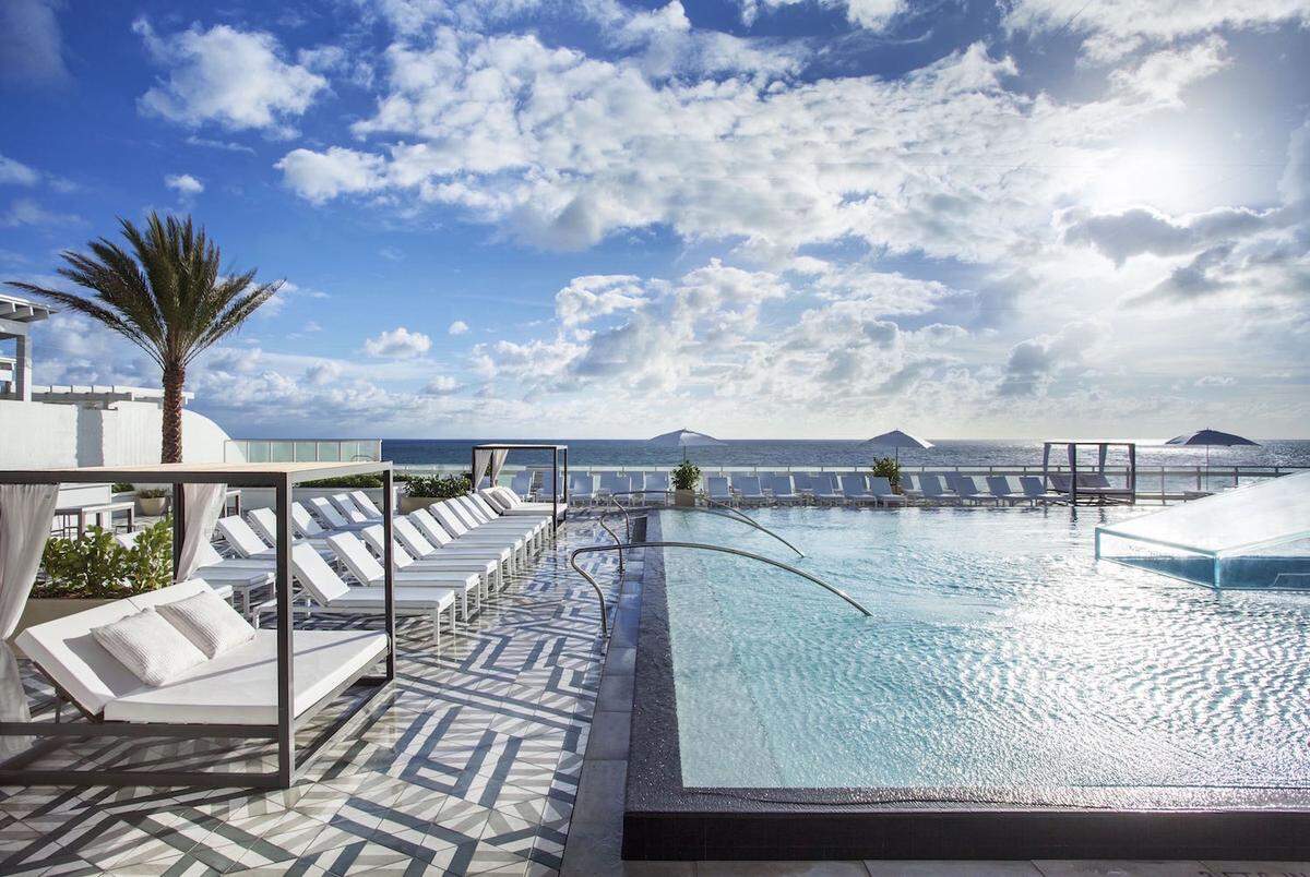 The updated pool deck at W Fort Lauderdale.