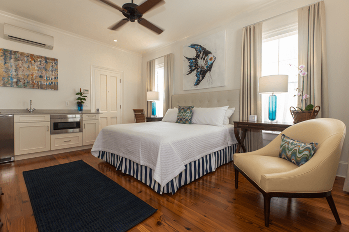 A guest room at the Marquesa 4-1-4.