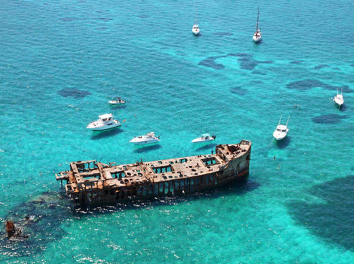 Snorkel the wreckage of a WW1 ship in Bimini.