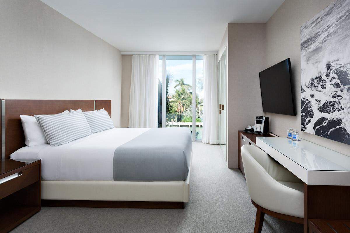 A spacious king guest suite at Tryp by Wyndham.