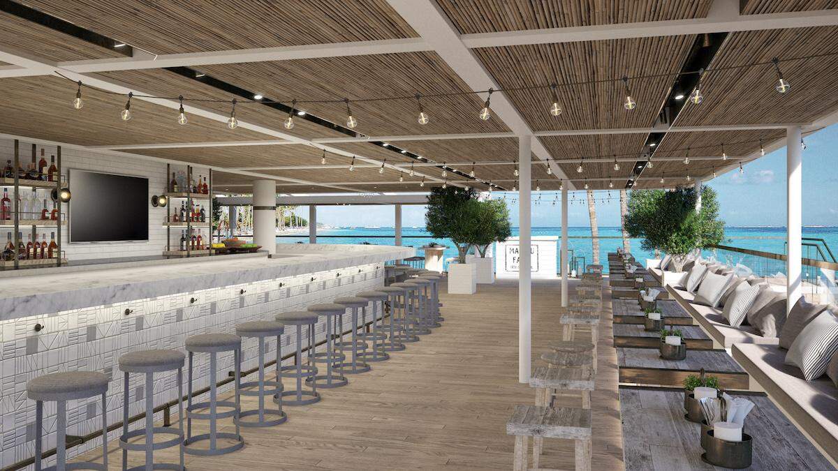 A rendering of the forthcoming Malibu Farm at Nobu Hotel Eden Roc.