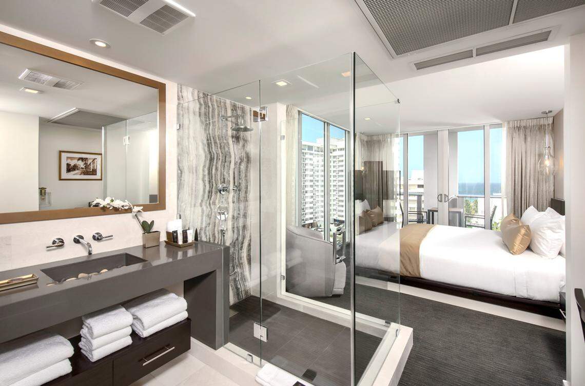 Inside the sexy gallery rooms at Iberostar Berkeley.