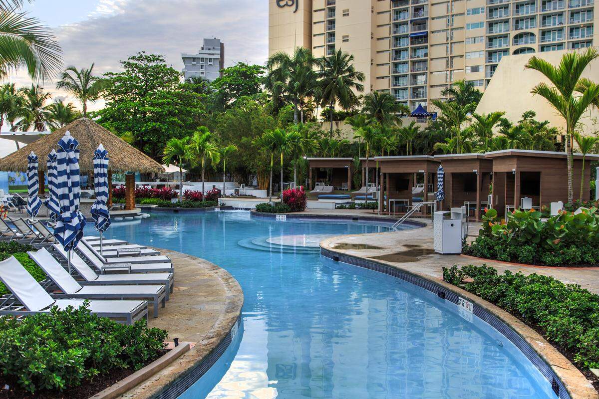 The pool area at El San Juan Hotel