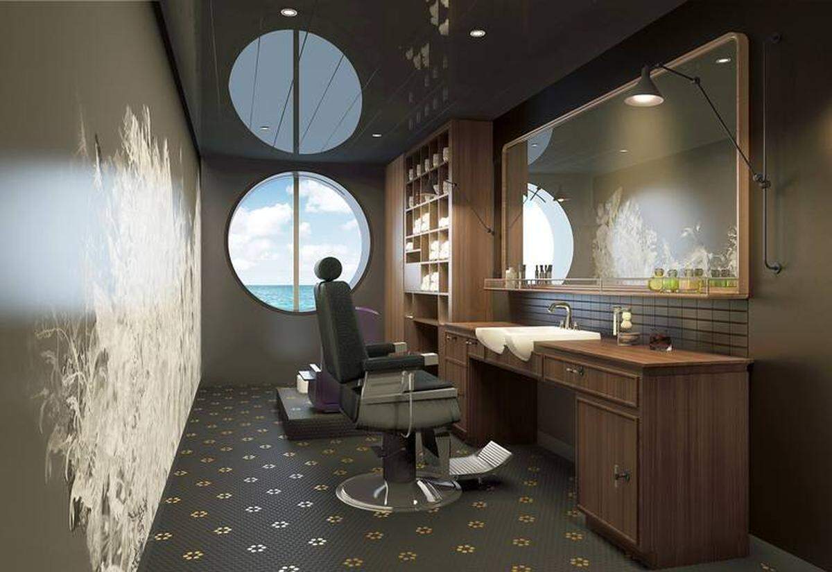 Stubble &amp; Groom, the barbershop on the Scarlet Lady, will also include a male pedicure spa.