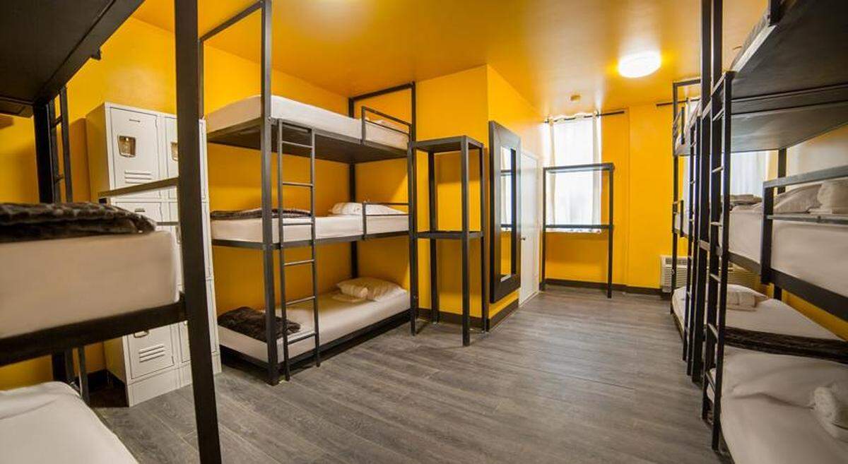 This hostel, at 928 Ocean Drive, has a swanky lounge and rooftop bar. But the bright paint in the dorms is a cautionary reminder not to bring guests upstairs.
