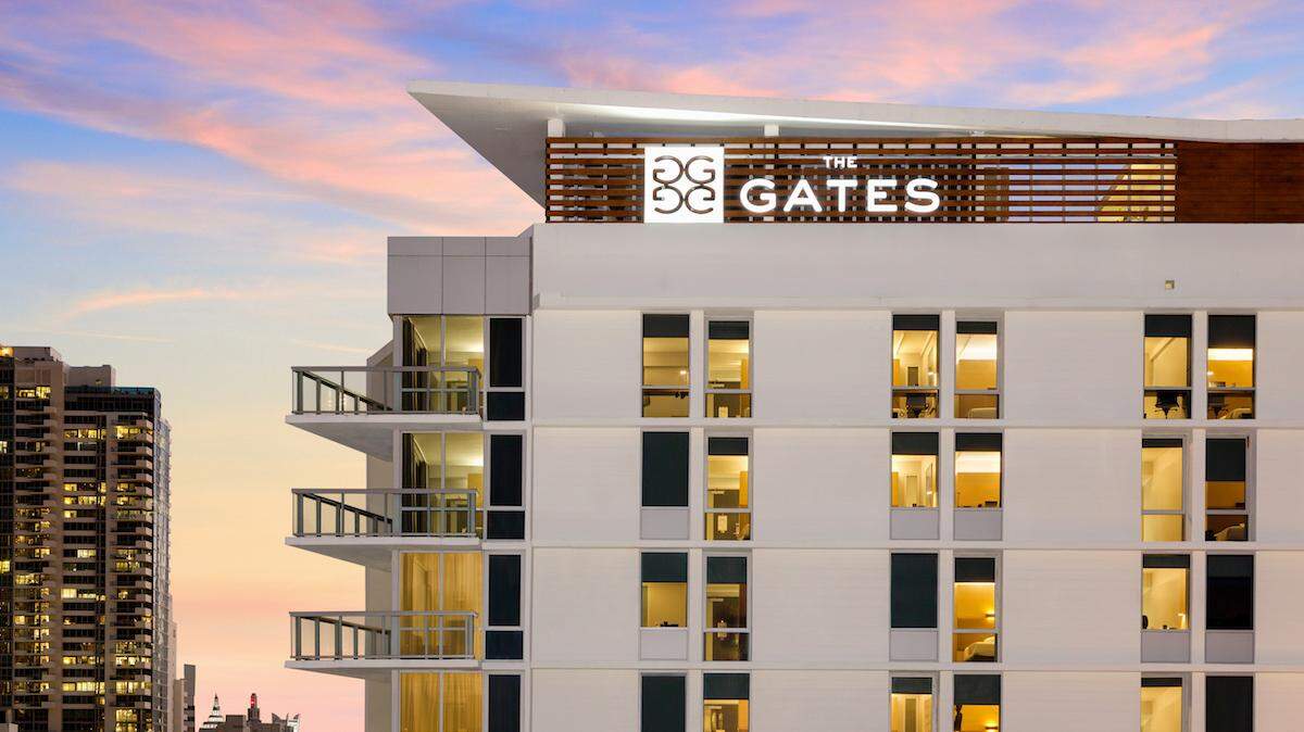 Sunset over The Gates Hotel South Beach.