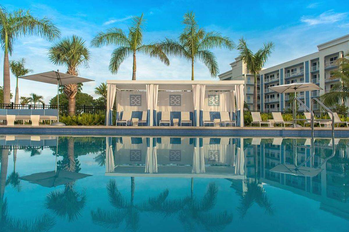 Poolside cabanas at The Gates.