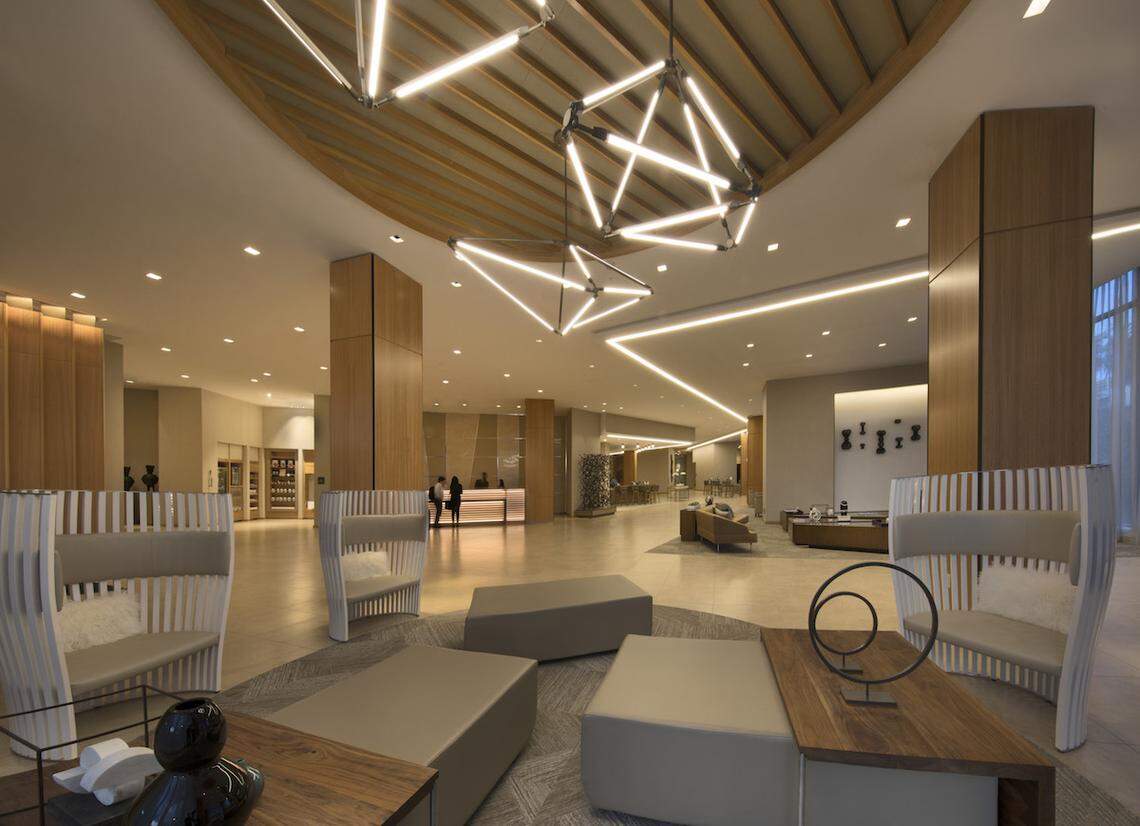 A rendering of the lobby design at AC Sawgrass Mills/Sunrise