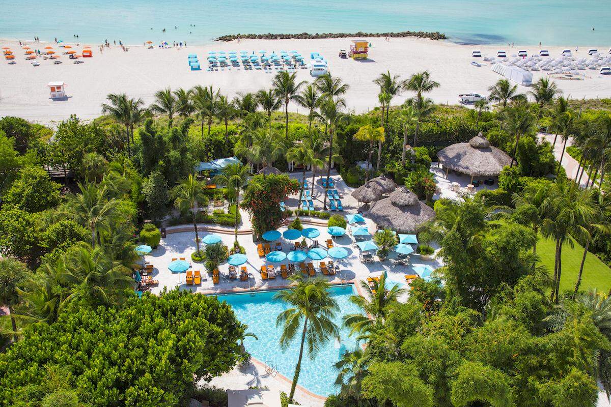Beach and pool access are included with a spa treatment at The Palms.
