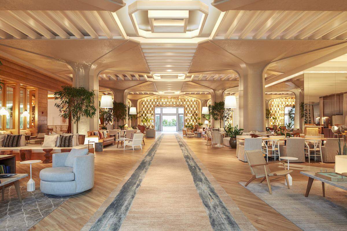 SLS Baha Mar's lobby and Monkey Bar.