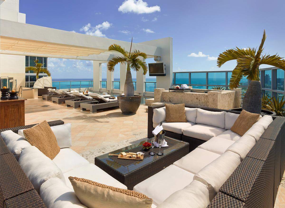 The rooftop terrace of The Setai's penthouse suite.