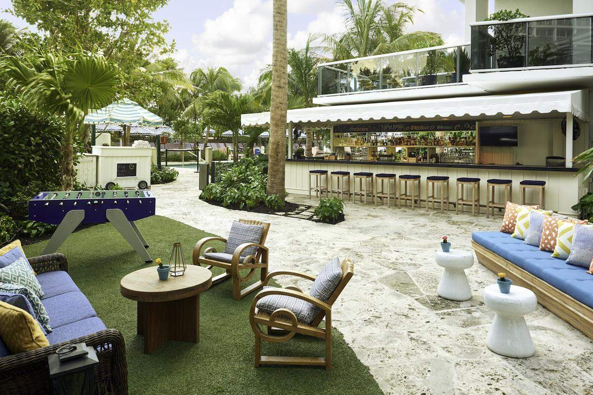 Part of the Confidante's playful poolscape.