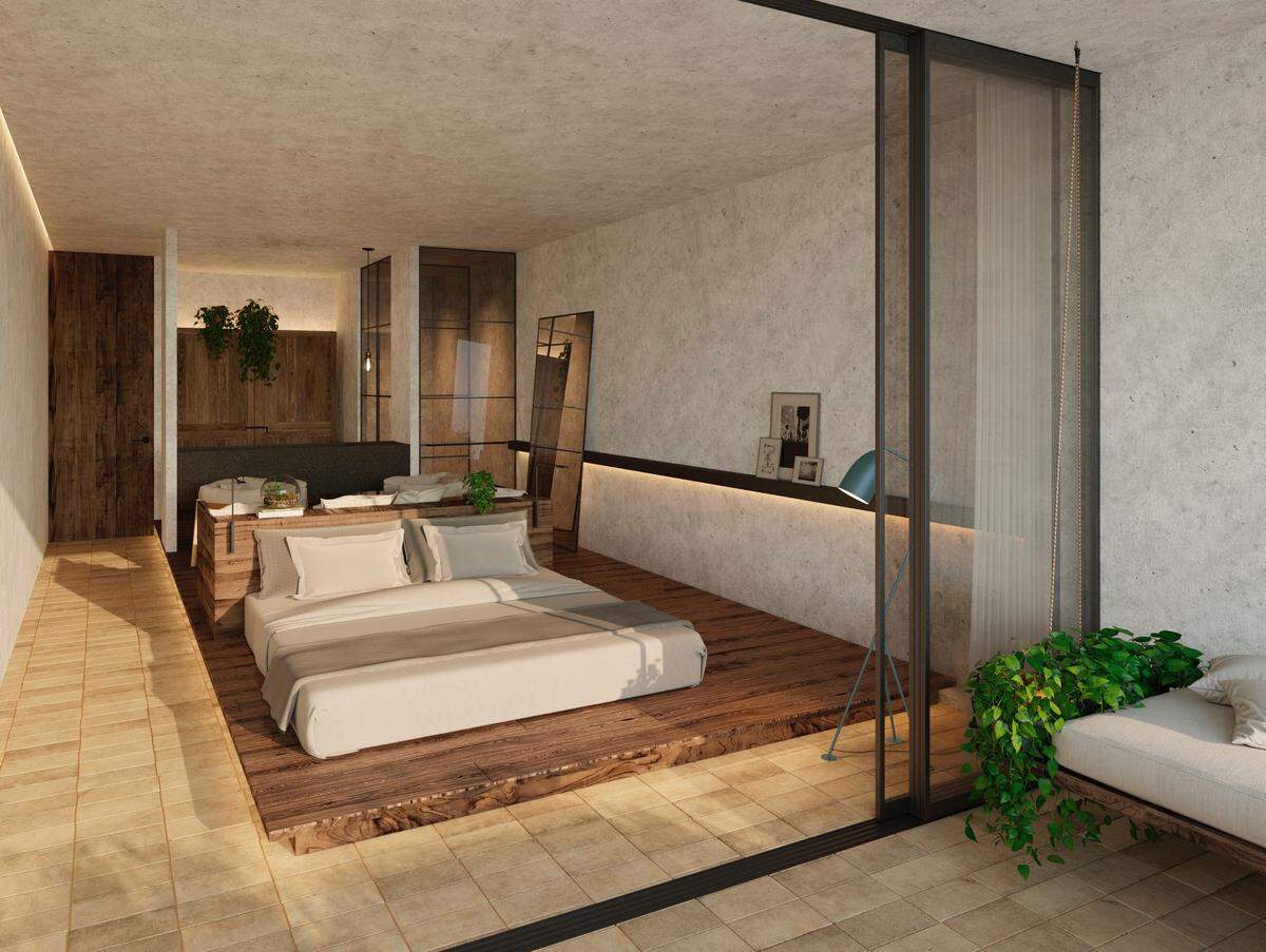 A 1 Hotel Cabo guest room rendering. The hotel is slated to open in Fall 2019.