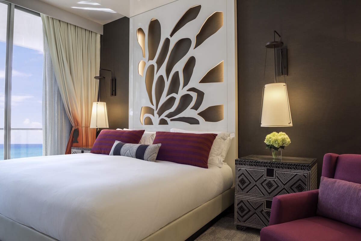 Playful, yet chic guest rooms at Kimpton Seafire.
