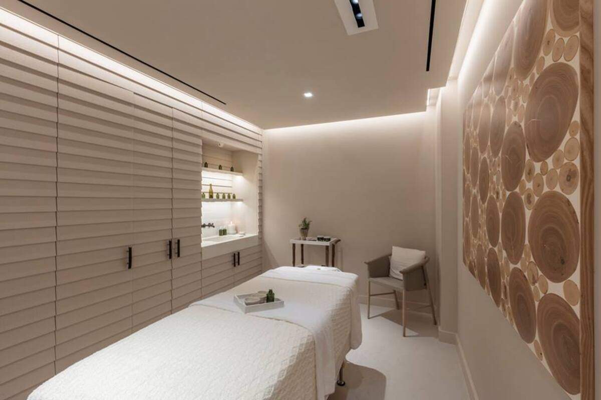 A tranquil treatment room at the Bamford Haybarn Spa.